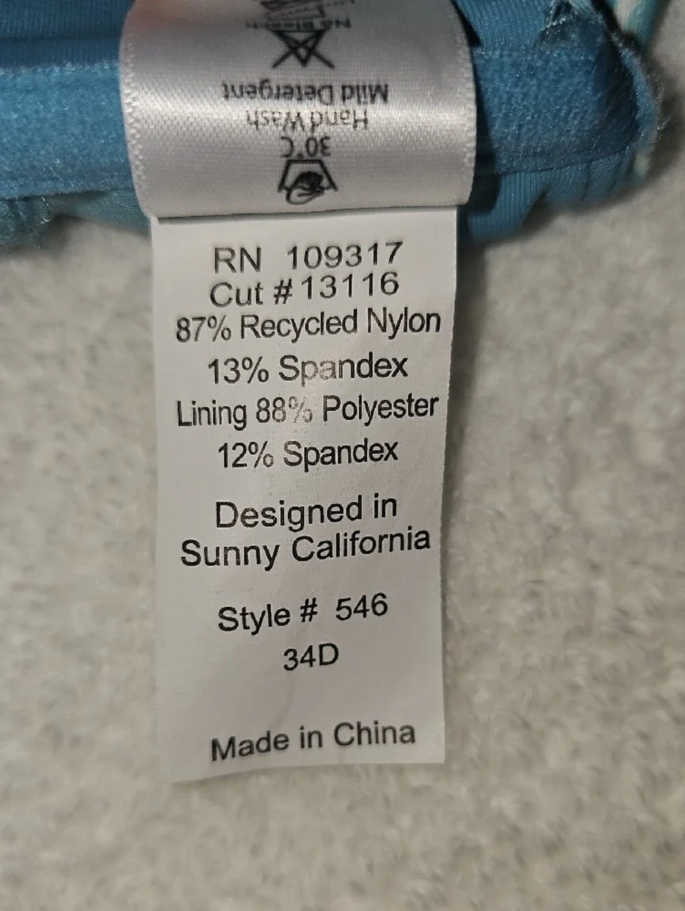 Blue Teal Marble-Print Ruffle Halter Bikini